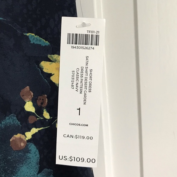 Chico’s Satin Floral Dress NWT - Picture 6 of 6